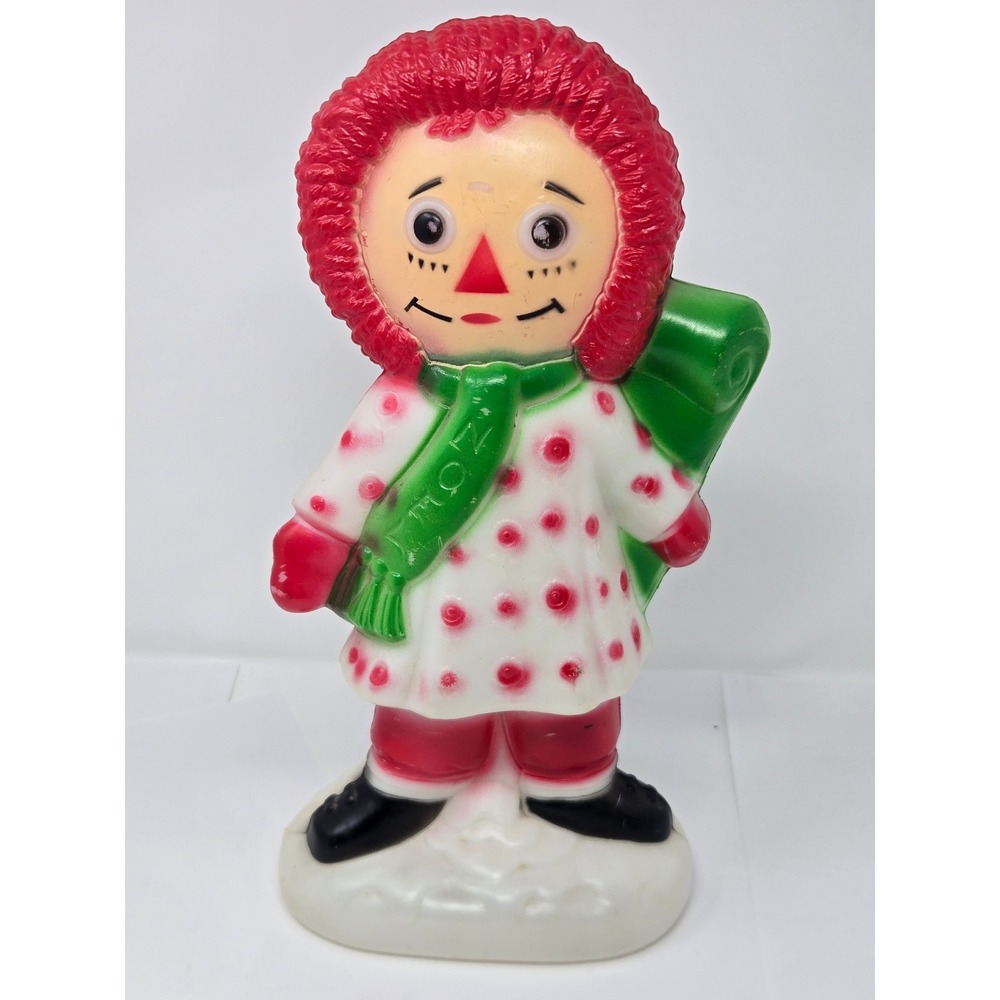 Vintage 1973 Empire Raggedy Ann Blow Mold Christmas Decor Noel Scarf USA Made